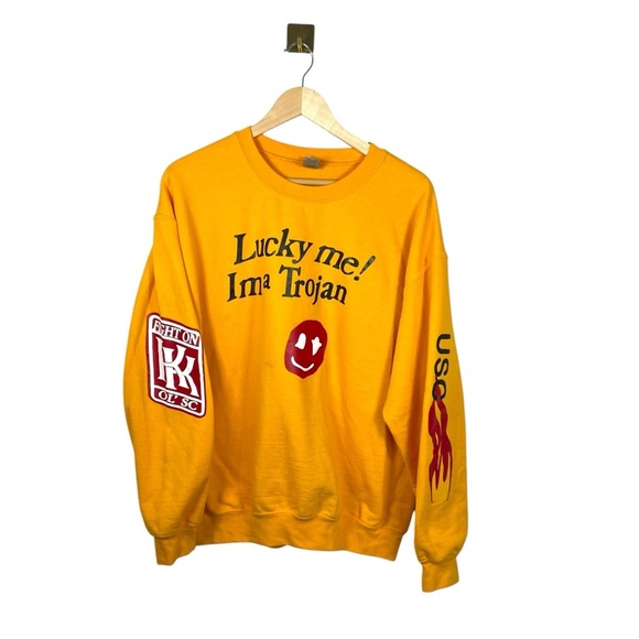 University of Southern California Unisex Lucky Me I’m A Trojan Sweatshirt Size L - Picture 1 of 10